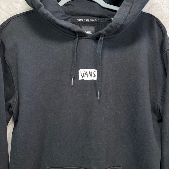 Vans Off The Wall Pullover Hoodie Black Size M Graphic Kangaroo Pocket Skate - Picture 3 of 9